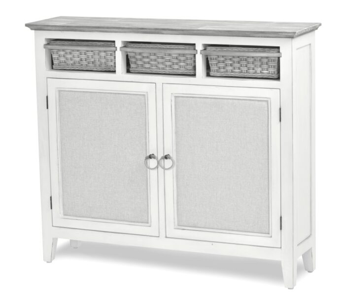 Hilton Head Furniture – Tiva Entry Cabinet with Baskets - Gray