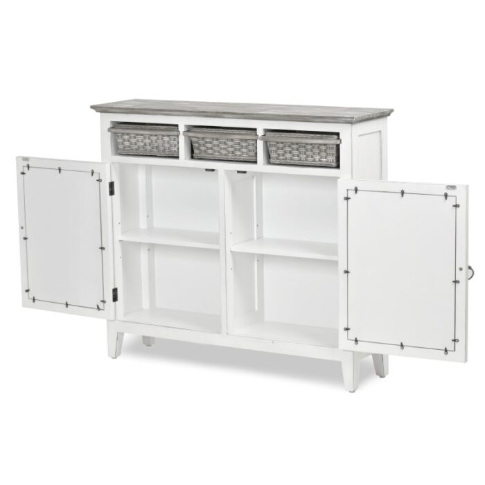 Hilton Head Furniture – Tiva Entry Cabinet with Baskets - Gray - Image 2