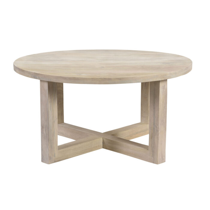 Thick X Base Round Coffee Table - Image 2