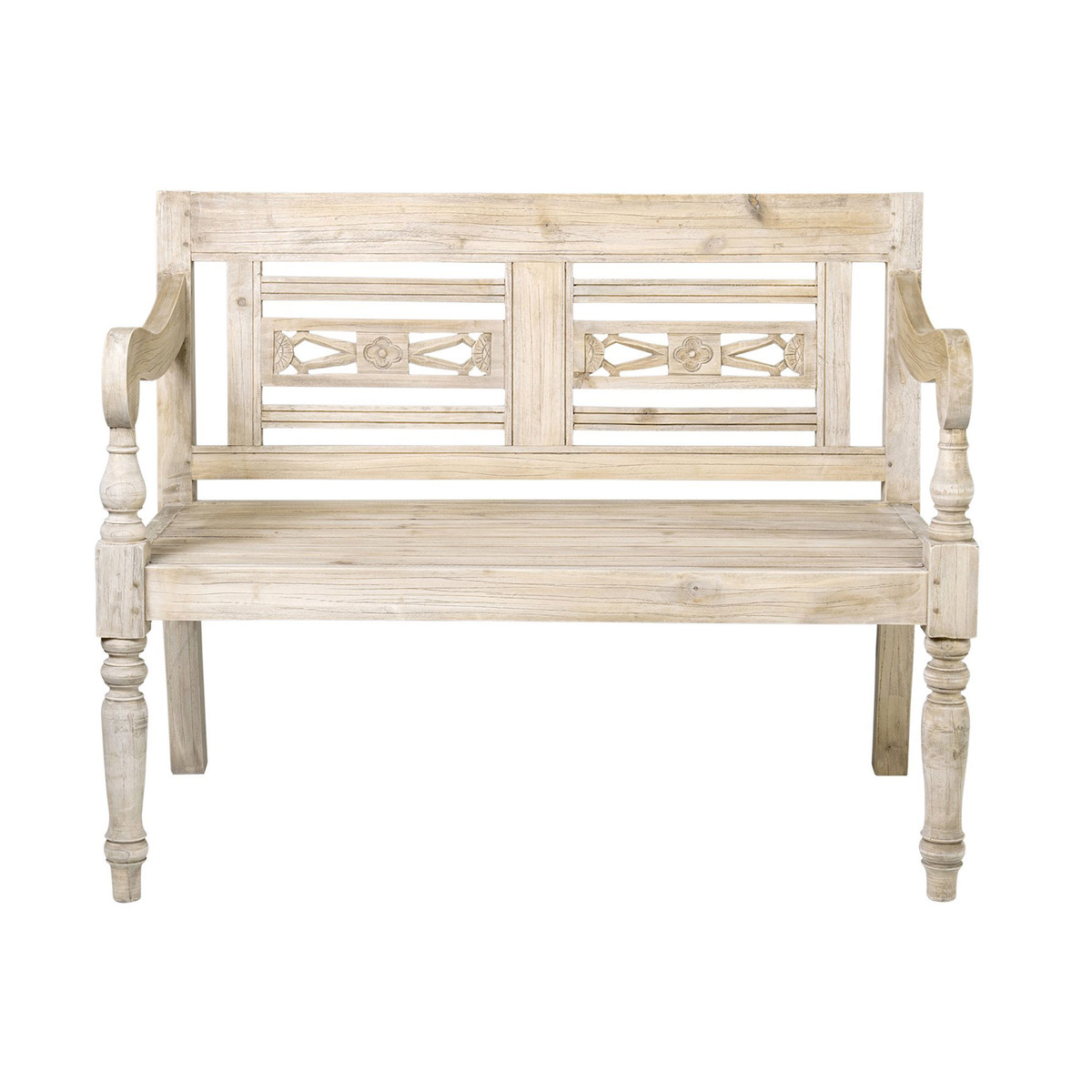 Promenade Carved Wood Bench – Hilton Head Furniture