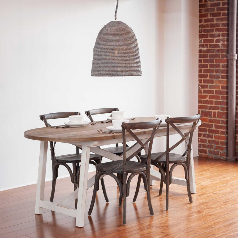 83″ Hudson Table with White Trestle Base – Hilton Head Furniture