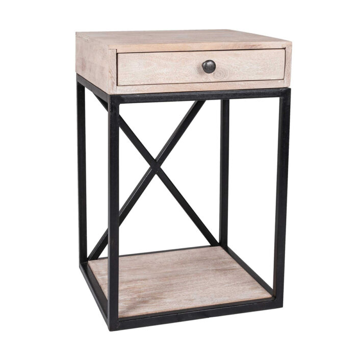 Dasta One Drawer Mango Wood Side Table