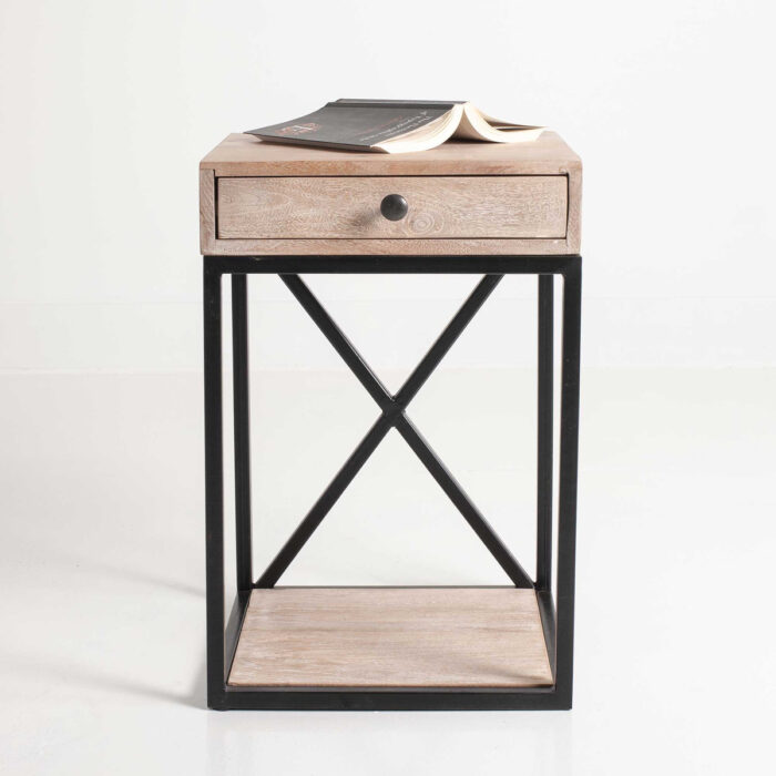 Dasta One Drawer Mango Wood Side Table - Image 2