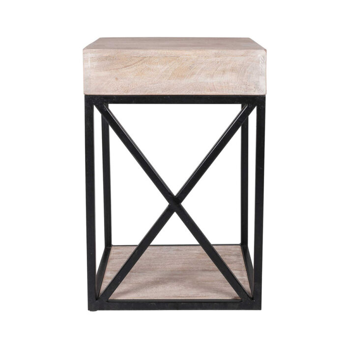 Dasta One Drawer Mango Wood Side Table - Image 4