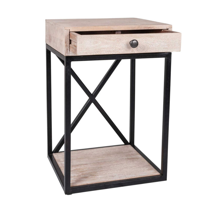 Dasta One Drawer Mango Wood Side Table - Image 6