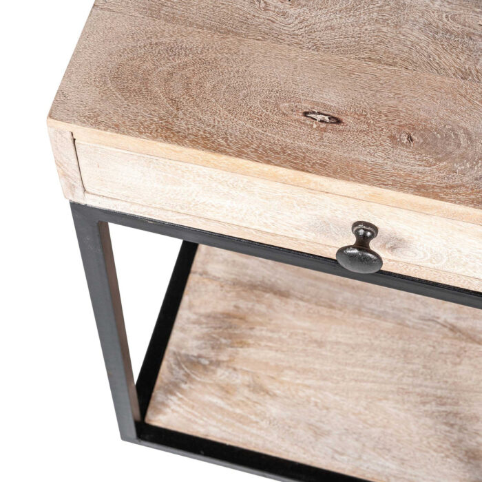 Dasta One Drawer Mango Wood Side Table - Image 7