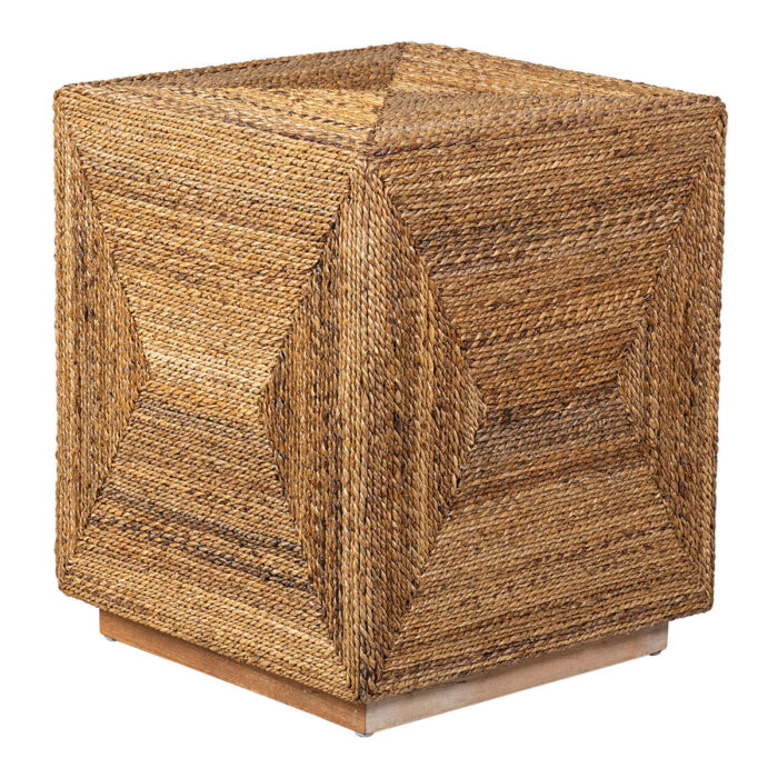 Soren Braided Seagrass Cube Accent Table