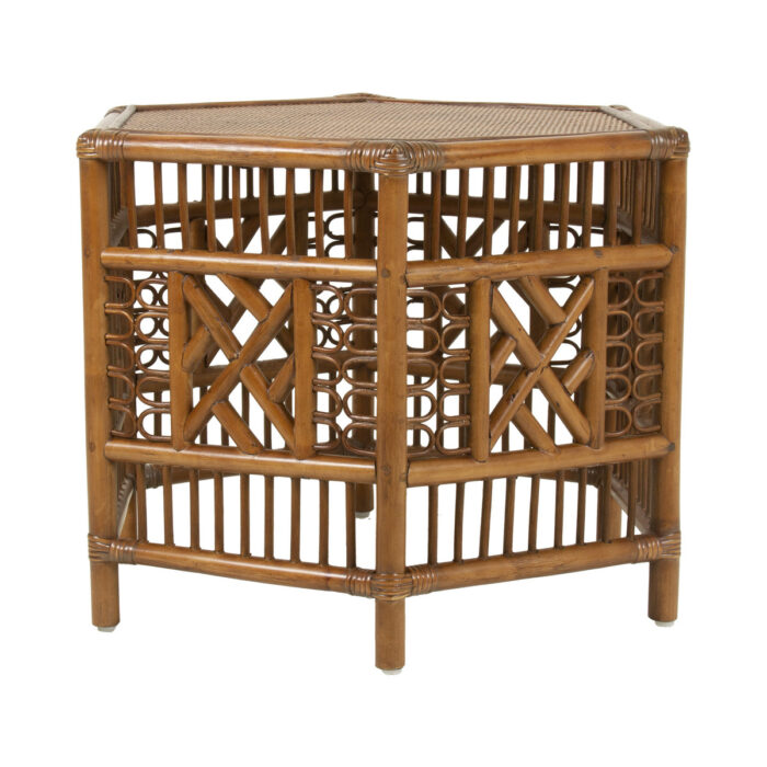 Octagon Accent Table, Antique Brown - Image 2