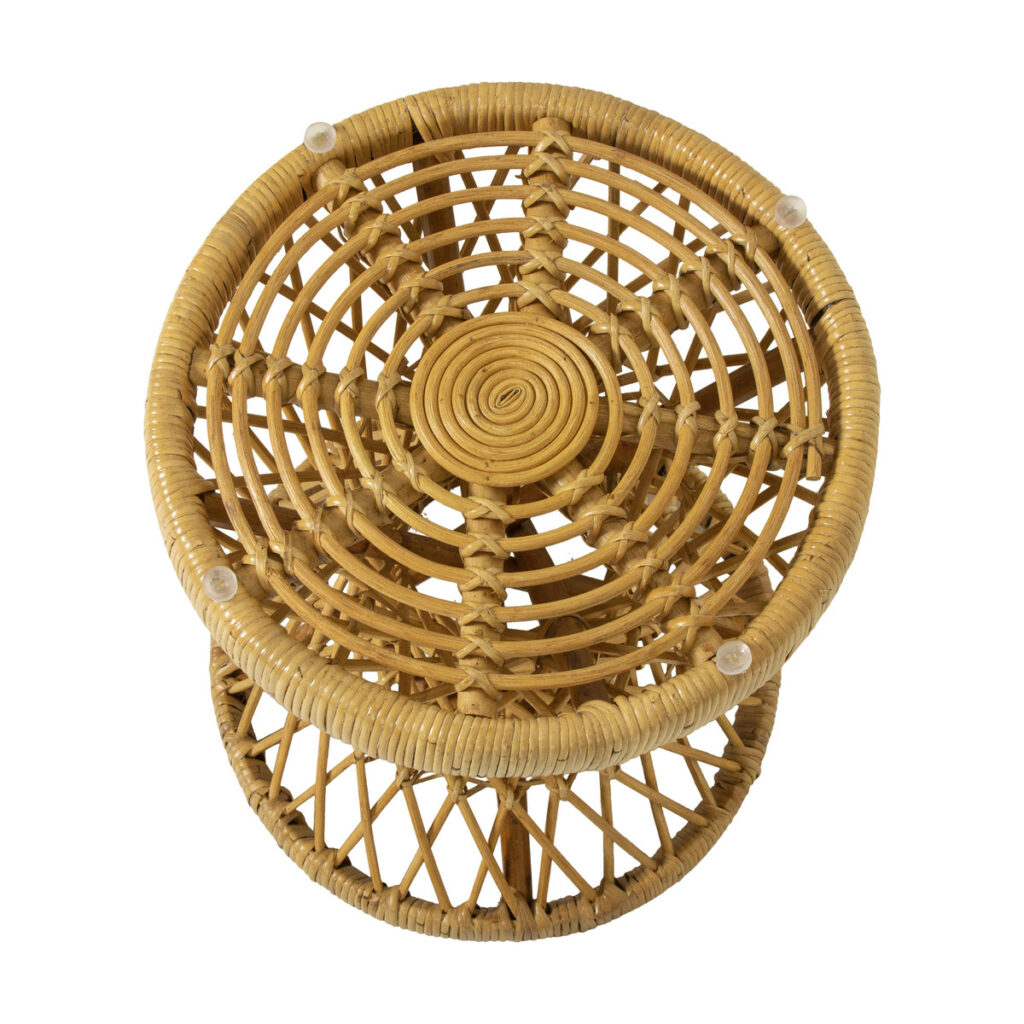Klasik Round Rattan Side Occasional Table Hilton Head Furniture