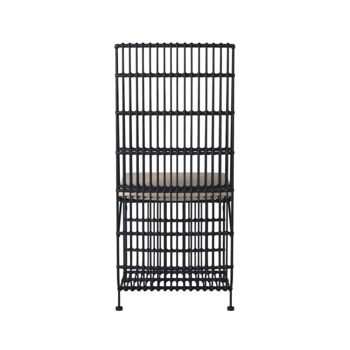 Marvel Dining Chair, Black Rattan & Iron - Image 3