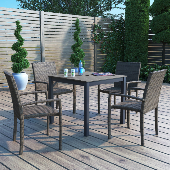 Charlotte 33″ Square Dining Table with Umbrella Hole - Image 3