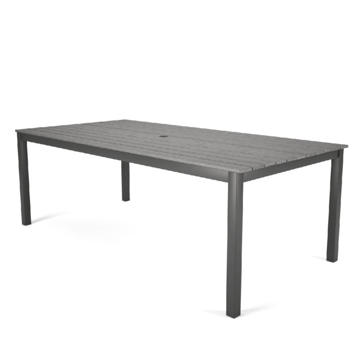 Charlotte 83″ Rectangle Dining Table with Umbrella Hole