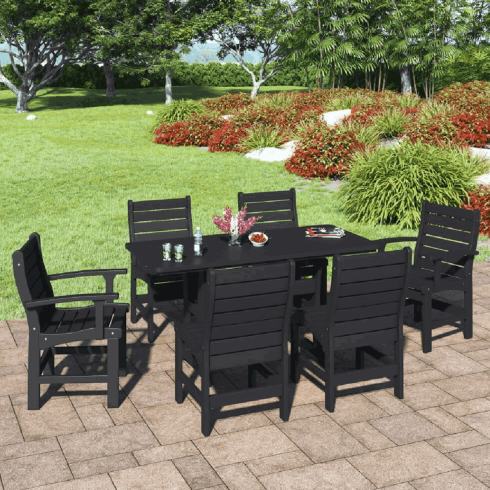 Oceanside 6 Seat Outdoor Dining Height Table Patio Set – Poly Lumber