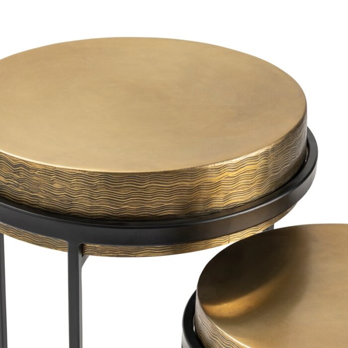 Hudson Textured Brass Nesting Tables - Image 3