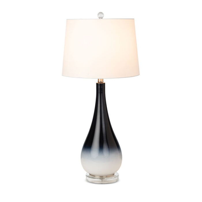 Serenity 30.5” Glass Table Lamp, Black/White