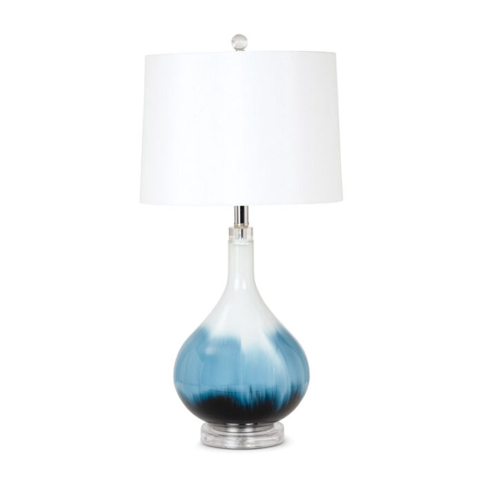 Ombre 28” Glass Table Lamp, Blue/White