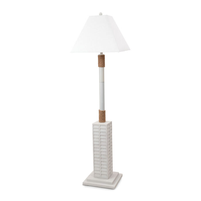 Floor Shutter 63” Polyresin Coastal Shutter Floor Lamp, Off White