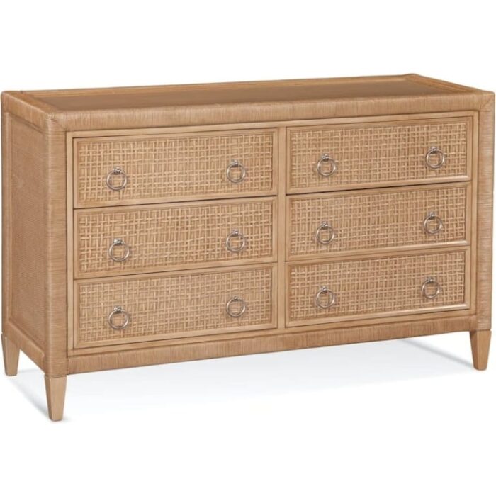 Naples Six Drawer Rattan Dresser - Image 2