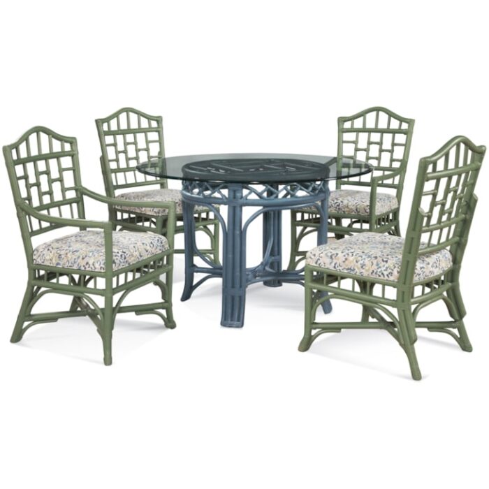 Chippendale 60" Round Glass Top Dining Table - Image 4