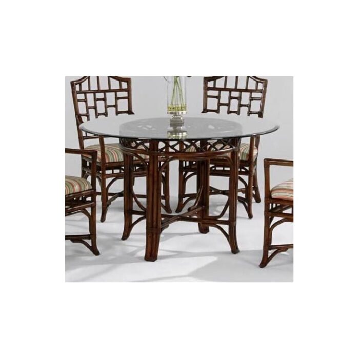Chippendale 60" Round Glass Top Dining Table - Image 5