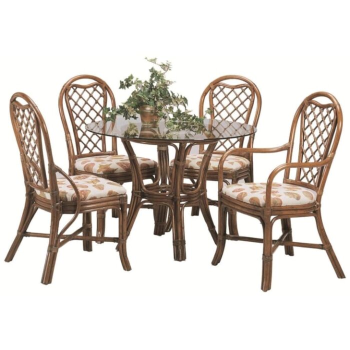 Trellis 48" Round Glass Top Dining Table - Image 4