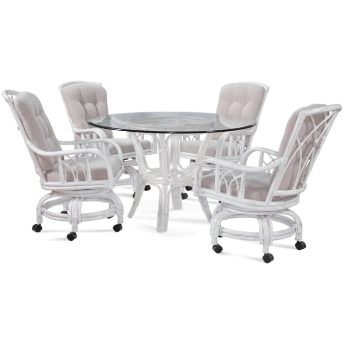Trellis 48" Round Glass Top Dining Table - Image 3