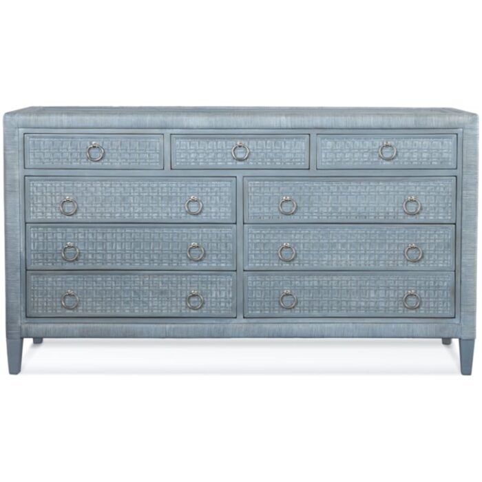 Naples Nine Drawer Rattan Dresser