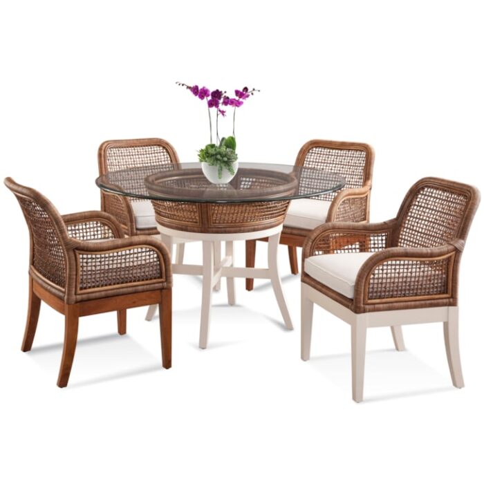 Boone 48" Round Glass Top Dining Table - Image 4