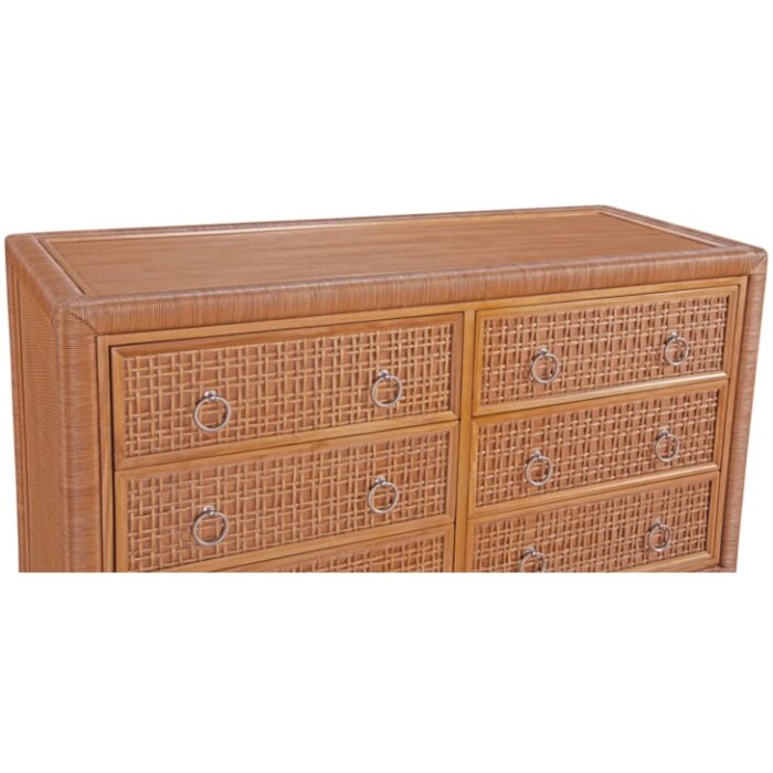Naples Six Drawer Rattan Dresser - Image 4